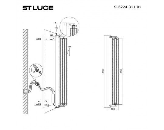Настенный светодиодный светильник ST Luce Bamboo SL6224.311.01