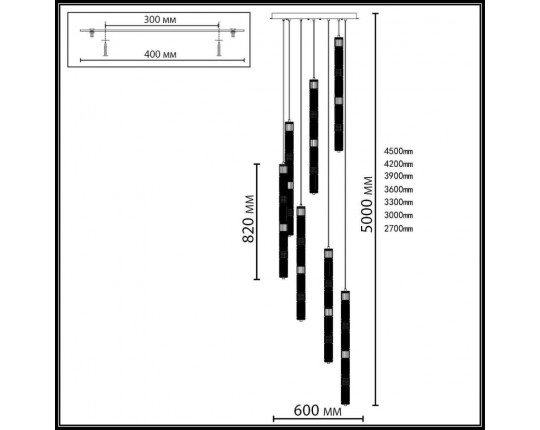 Каскадная люстра Odeon Light Collier L-Vision 5455/210L