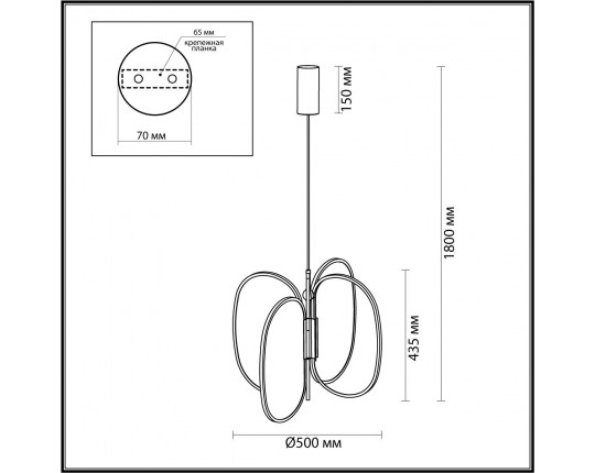 Подвесной светодиодный светильник Odeon Light Exclusive L-Vision Piuma 6665/53L