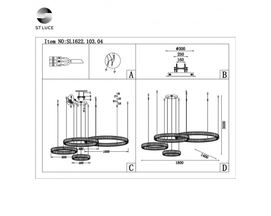 Подвесная светодиодная люстра ST Luce Tivoli SL1622.103.04