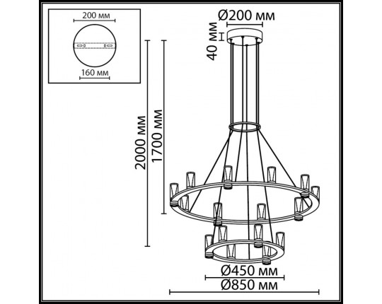 Подвесной светильник Odeon Light Defance Hightech 7144/110L