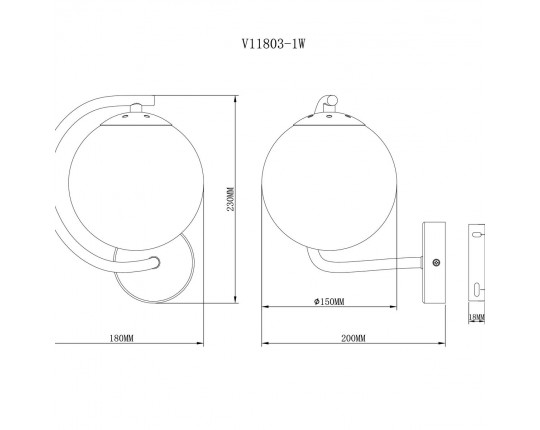 Бра Moderli Circle V11803-1W