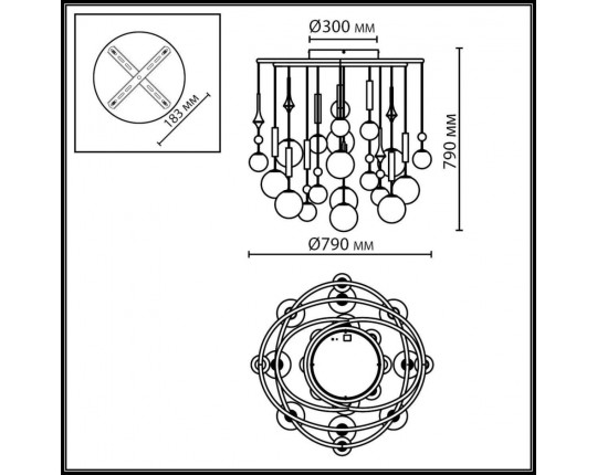 Потолочная люстра Odeon Light Callisto Modern 5457/21C