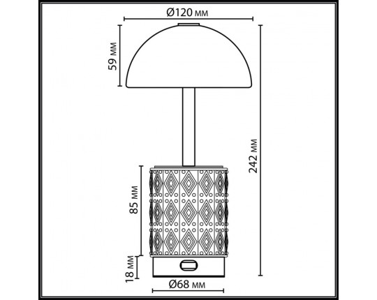 Настольная лампа беспроводная Odeon Light Lulu L-Vision 5453/3TL