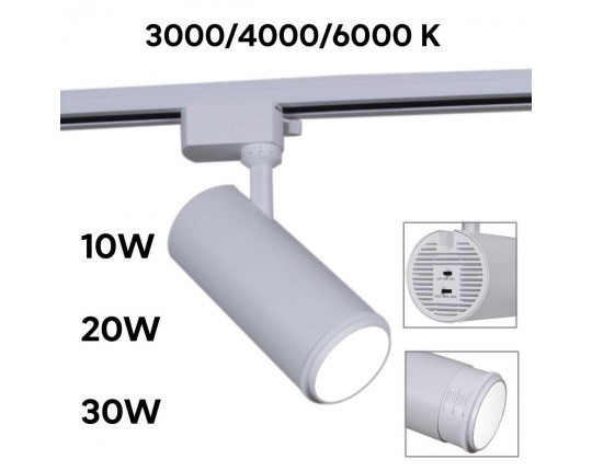 Светильник трековый Reluce 06650-9.3-LED10/20/30W CCT WT