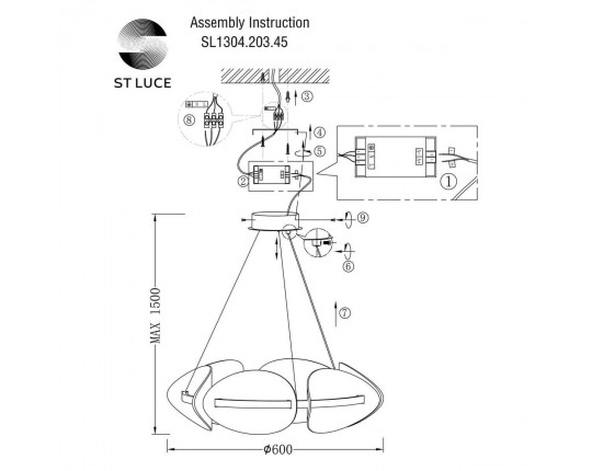 Подвесной светодиодный светильник ST Luce Etoile SL1304.203.45
