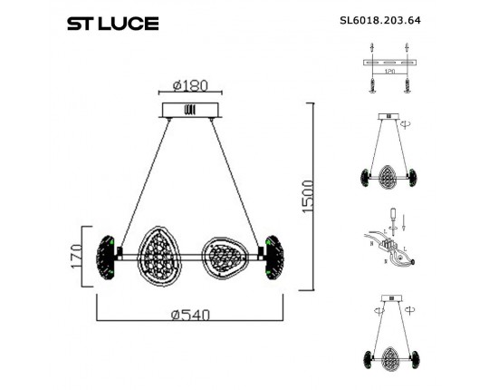Подвесной светодиодный светильник ST Luce Enigma SL6018.203.64