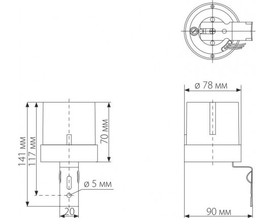 Датчик освещенности SNS-L-07 5500W IP44 Белый a030063