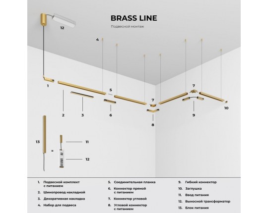 Шинопровод накладной Elektrostandard Brass Line 85227/00 a072146