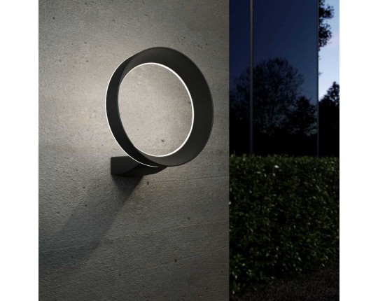Уличный настенный светодиодный светильник Elektrostandard Ring 1710 Techno Led черный a054933