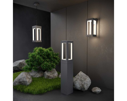 Уличный настенный светодиодный светильник Elektrostandard Frame 1527 Techno Led серый a051856