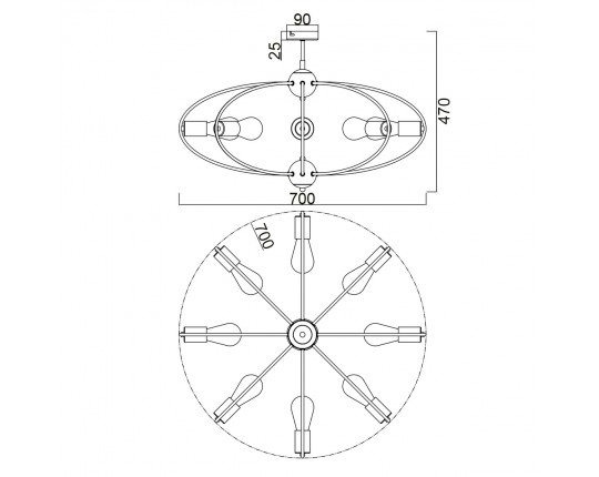 Потолочный светильник Vele Luce Crea VL6522L08 Потолочный светильник Vele Luce Crea VL6522L08