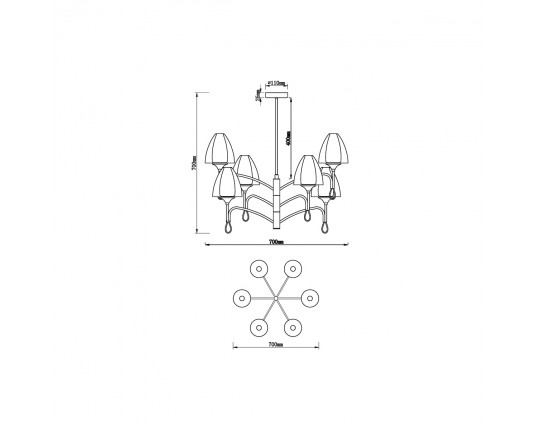 Подвесная люстра Vele Luce Oro VL5654P16
