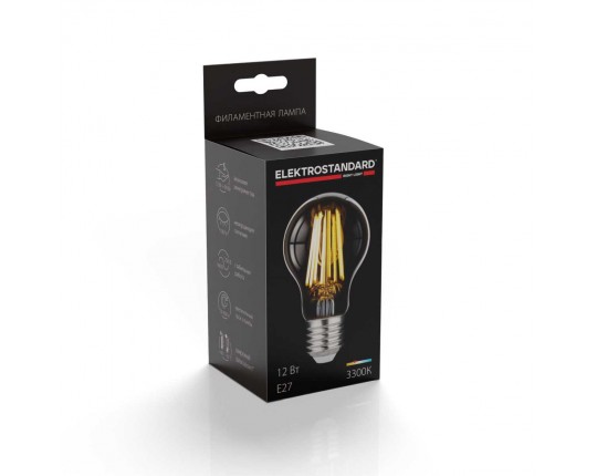 Лампа светодиодная филаментная Elektrostandard E27 12W 3300K прозрачная a048345