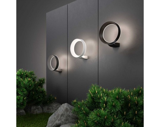 Уличный настенный светодиодный светильник Elektrostandard Ring 1710 Techno Led черный a054933