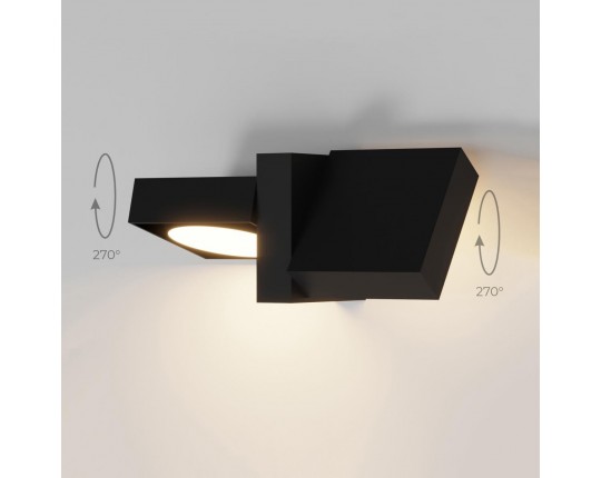 Уличный настенный светильник Elektrostandard Twin 3000K черный (35170/D) a072075