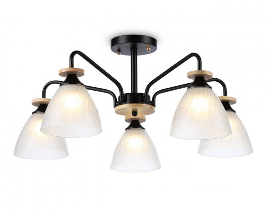 Светильник подвесной TR9571/5 BK/FR черный/белый матовый E27/5 max 40W D620*250