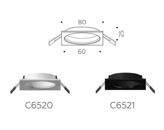 C6520 SWH белый песок 80*80*H25mm MR16 GU5.3