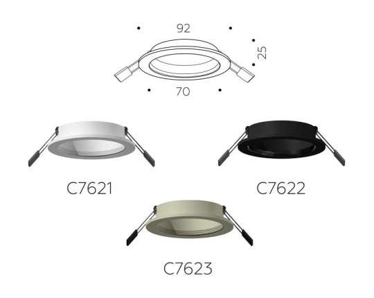 C7622 SBK черный песок D92*H25mm MR16 GU5.3