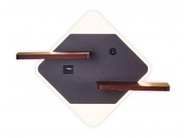  Настенный светодиодный светильник с выключателем, USB портом и полкой FW101 CF/WD кофе/дерево LED 3000K/4200K/6400K 12W 340*250*105