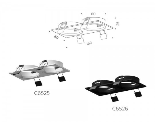 C6526 SBK черный песок 160*80*H25mm MR16 GU5.3