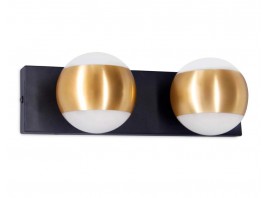  Настенный поворотный светильник с акрилом FW575/2 SBK/GD черный песок/золото G9 max 40W 260*70*85