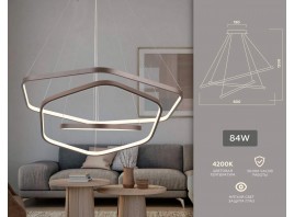  Подвесной светодиодный светильник FL366/3 CF кофе 84W 4200K D400/600/800*1200 (без ПДУ)