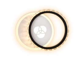  Настенный светодиодный светильник с хрусталем FA228 WH белый LED 4200K+4200K/6400K 28W 220*170*50