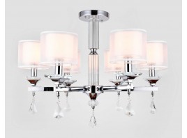  Подвесная люстра с хрусталем TR4533/6 CH/WH хром/белый E14/6 max 40W D700*560