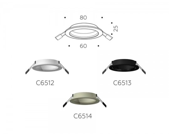 C6513 SBK черный песок D80*H25mm MR16 GU5.3