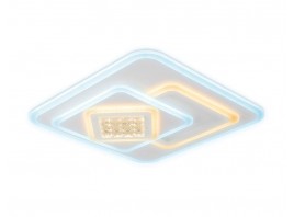  Потолочный светодиодный светильник с хрусталем FA255 WH белый 118W 500*500*80 (ПДУ РАДИО 2.4)