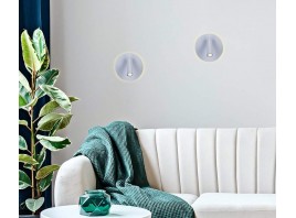  Настенный поворотный светодиодный светильник с выключателем FW251 WH/S белый/песок LED 4200K+3000K 12W D140*110