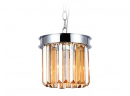  Подвесной светильник с хрусталем TR5102 CH/TI хром/янтарь E14 max 40W D200*575