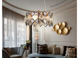  Подвесная люстра с хрусталем TR5185/4 GD/CL/SM золото/прозрачный/дымчатый E14/4 max 40W D450*1600
