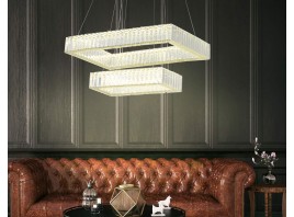  Подвесная светодиодная люстра с хрусталем TR5007/2 GD/CL золото/прозрачный 90W 3000K/4200K/6400K 600*400*950 (Без ПДУ)