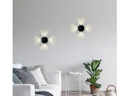  Настенный светодиодный светильник FW135 BK/S черный/песок LED 4200K 12W D100*100