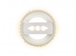  Настенный светодиодный светильник с хрусталем FA221 WH белый LED 6400K+3000K 24W D200*40