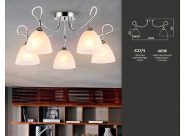  Потолочная люстра TR3042/5 CH/FR хром/белый матовый E27/5 max 40W D580*275