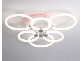  Светодиодный потолочный светильник с подсветкой FA3844/3+3 WH белый 102W 3000K-6400K+RGB D670*115 (ПДУ РАДИО 2.4G)