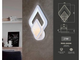  Настенный светодиодный светильник с акрилом FA4289 WH белый 3000K/4200K/6400K 21W 290*190*60