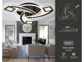  Потолочный светодиодный светильник с пультом FA4477/3 BK черный 62W 3000K+6400K/4200K/6400K+3000K D560*75 (ПДУ ИК)