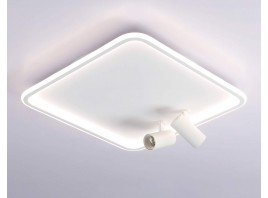  Потолочный светодиодный светильник с пультом управления FL5114/1+2 WH белый 97W 3000K-6400K 480*480*130 (ПДУ ИК)