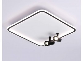  Потолочный светодиодный светильник с пультом управления FL5115/1+2 WH/BK белый/черный 97W 3000K-6400K 480*480*130 (ПДУ ИК)