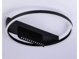  Потолочный светодиодный светильник FL51458/1+1 BK черный 60W 3000K-6400K+4200K D500*110 (ПДУ РАДИО 2.4G)