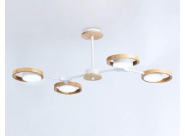  Подвесной светодиодный светильник FL51609/4 WH/LW белый/светлое дерево 3000K/4200K/6400K 28W 825*530*285 (Без ПДУ)