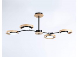  Подвесной светодиодный светильник FL51611/4 BK/LW черный/светлое дерево 3000K/4200K/6400K 28W 825*530*285 (Без ПДУ)