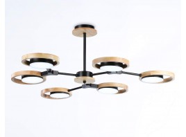  Подвесной светодиодный светильник FL51619/6 BK/LW черный/светлое дерево 3000K/4200K/6400K 42W D825*285 (Без ПДУ)