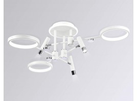  Потолочный светодиодный светильник с пультом управления FL51646/3+3 WH/CH белый/хром 76W 3000K-6400K D700*300 (ПДУ ИК)