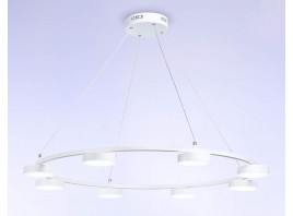  Подвесной светодиодный светильник с пультом FL51761/1+8 WH белый 3000K/4200K/6400K 67W D1000*1000 (ПДУ ИК)