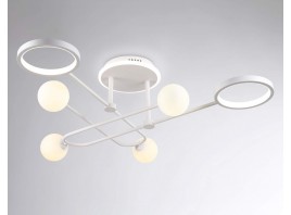  Потолочный светодиодный светильник со сменной лампой и пультом управления FL66229/6 WH белый 48W 3000K-6400K+G9/4 880*880*240 (ПДУ ИК)